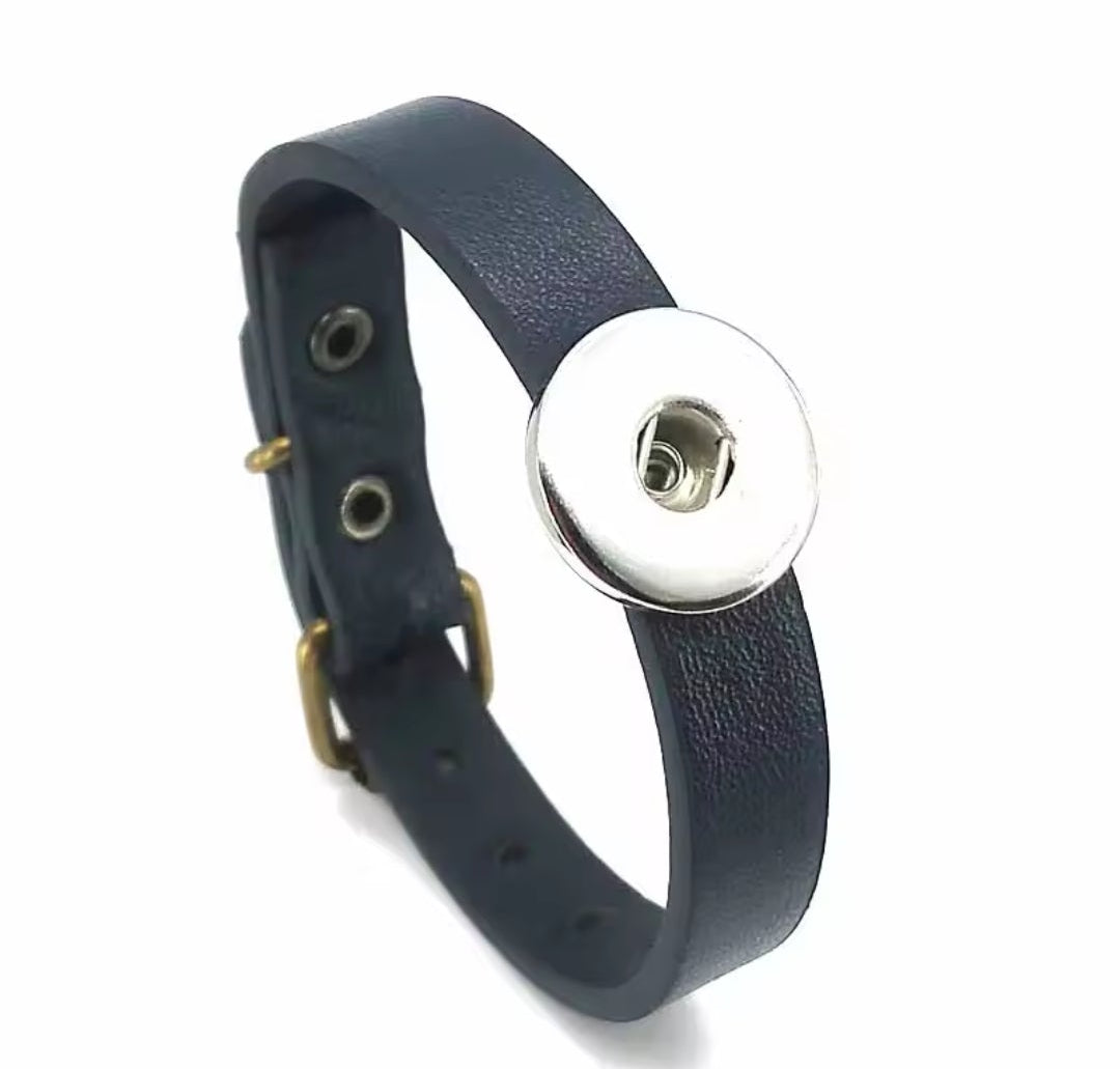 Leather Plain Snapz Bracelet