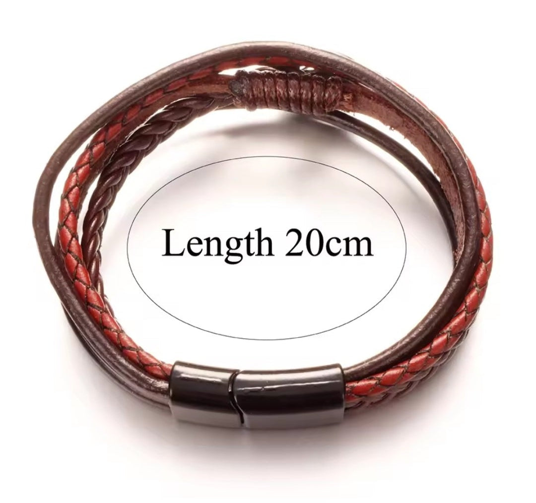 Leather Plaited Snapz Bracelet