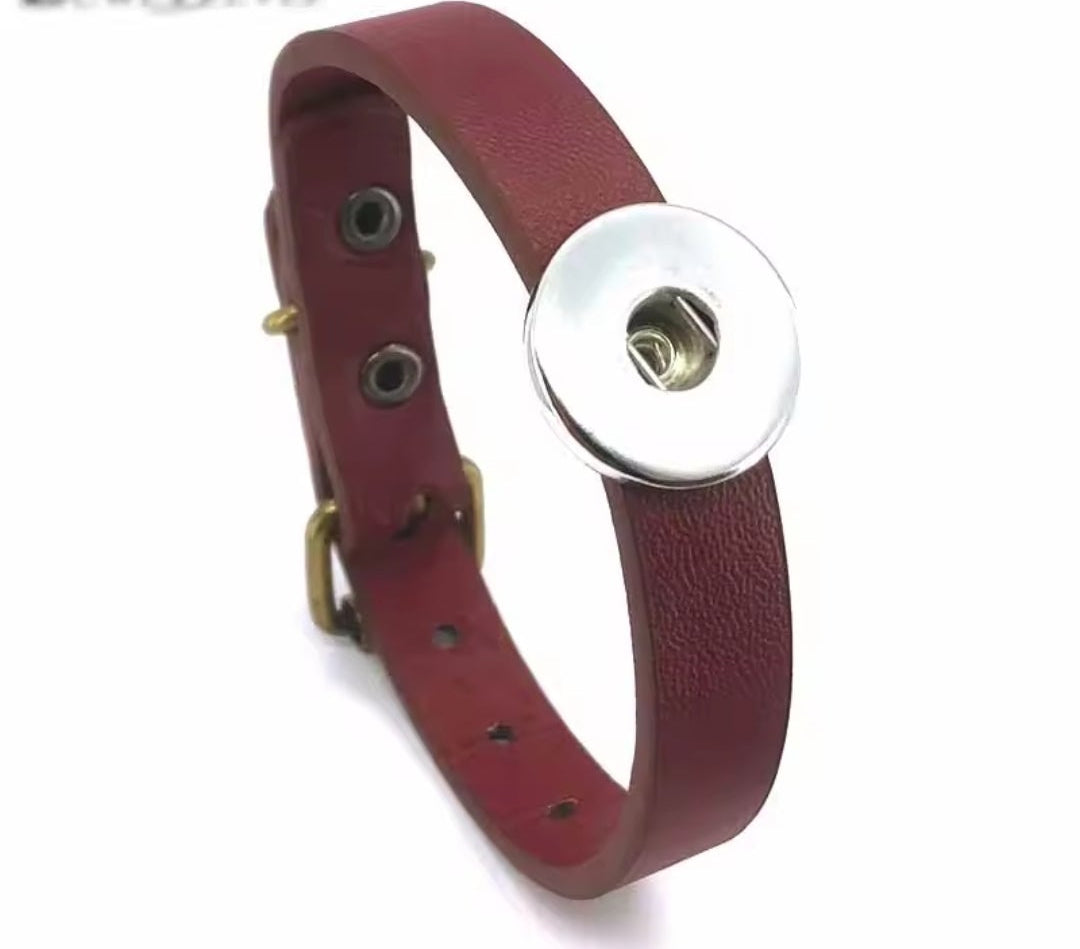 Leather Plain Snapz Bracelet