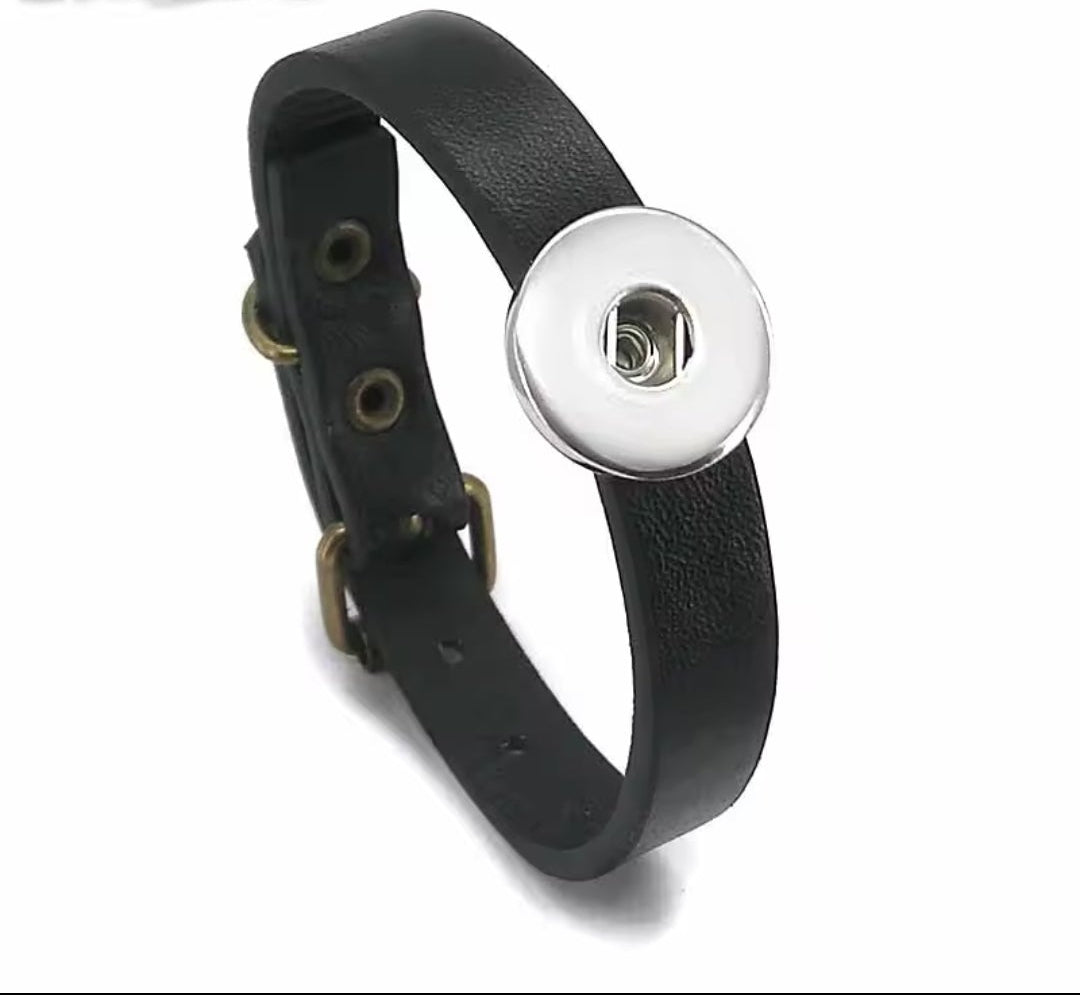 Leather Plain Snapz Bracelet