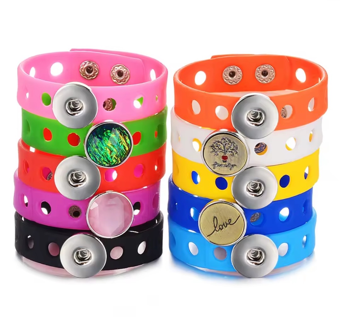 Silicone Colourful Pop Holes Snapz Bracelet