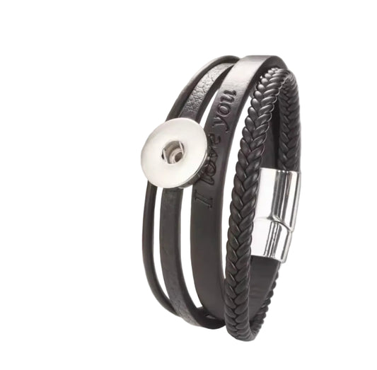 Leather love you Snapz Bracelet
