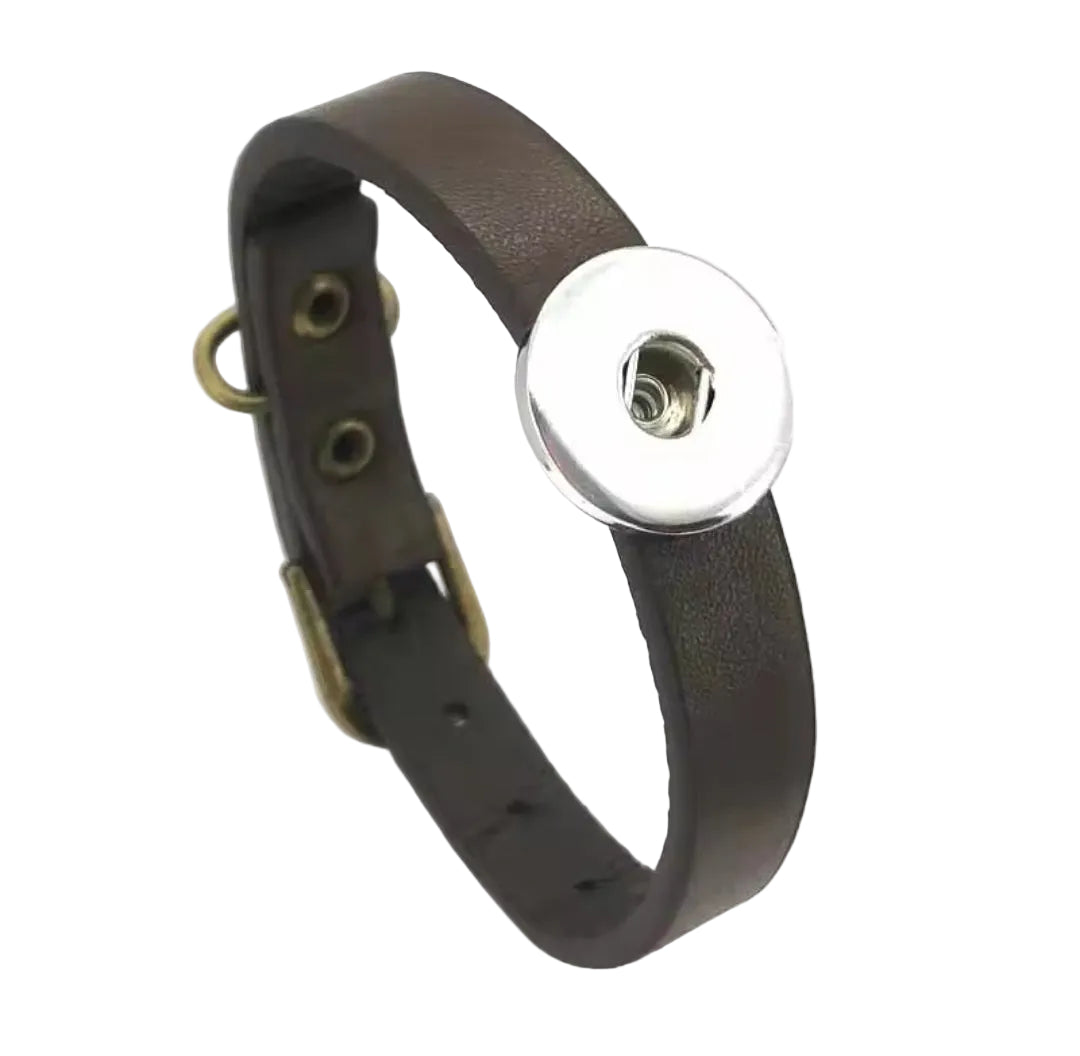 Leather Plain Snapz Bracelet