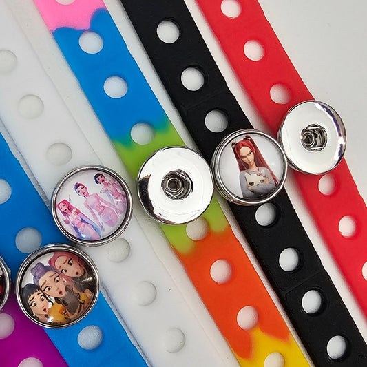 Silicone Colourful Pop Holes Snapz Bracelet