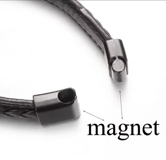 Leather Slim Plait Snapz Bracelet