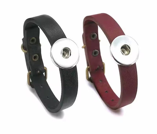 Leather Plain Snapz Bracelet