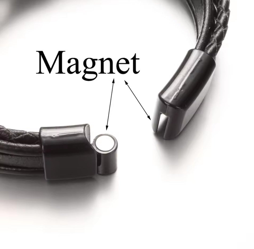Leather Plaited Snapz Bracelet